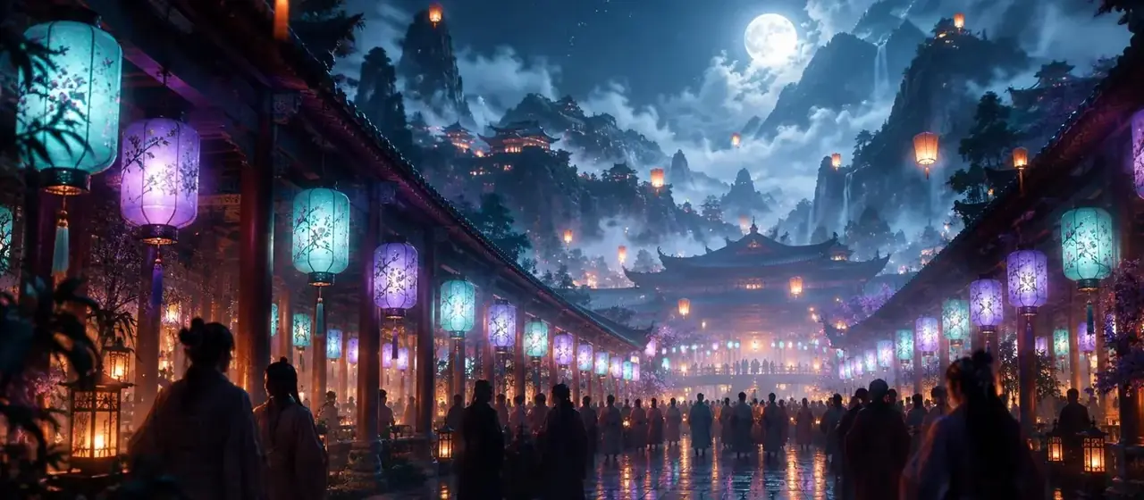 异闻点播榜版头｜雾谷中成排的浮灯